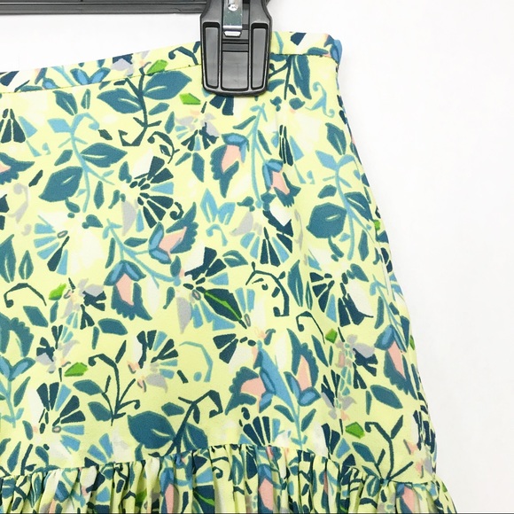 BCBGmaxazria Nima Pleated Floral sports mini ruffle skirt - Picture 7 of 11